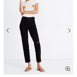 The Perfect Vintage Jean: Stone Black Knee Slit Ed